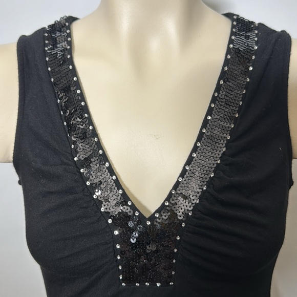 Cache black top with sequins - Picture 2 of 8